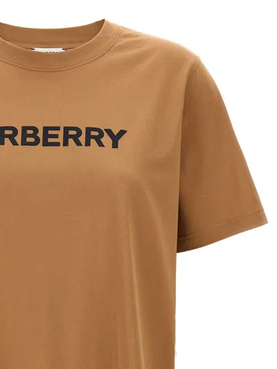 Burberry Beige T-shirt With Logo Print On Front In Cotton Woman In Brown