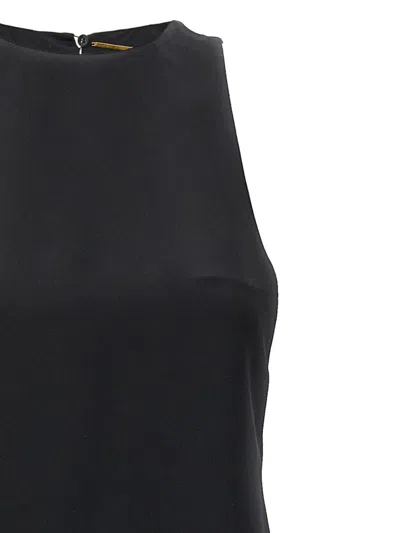 Saint Laurent Crepe Satin Maxi Dress In Black