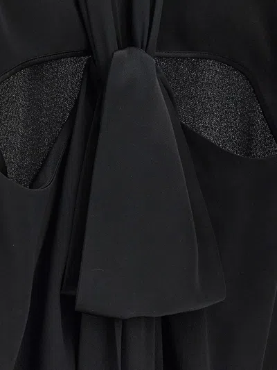 Saint Laurent Crepe Satin Maxi Dress In Black