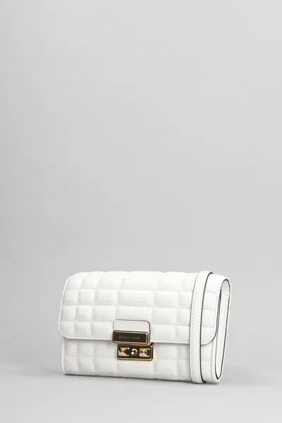 Michael Kors Tribeca Shoulder Bag In White Leather