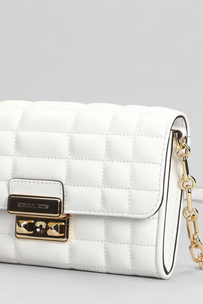 Michael Kors Tribeca Shoulder Bag In White Leather