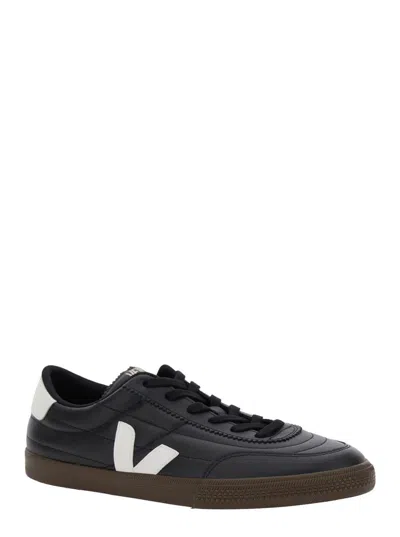 Veja Panenka Black Sneaker With Logo On The Side And Contrasting Heel In Leather Unisex In Black