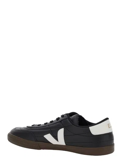 Veja Panenka Black Sneaker With Logo On The Side And Contrasting Heel In Leather Unisex In Black