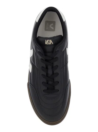 Veja Panenka Black Sneaker With Logo On The Side And Contrasting Heel In Leather Unisex In Black