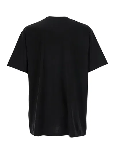 Balmain Black Crewneck T-shirt With Logo Lettering On The Front In Black