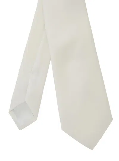 Tagliatore White Classic Tie In Fabric Man In White