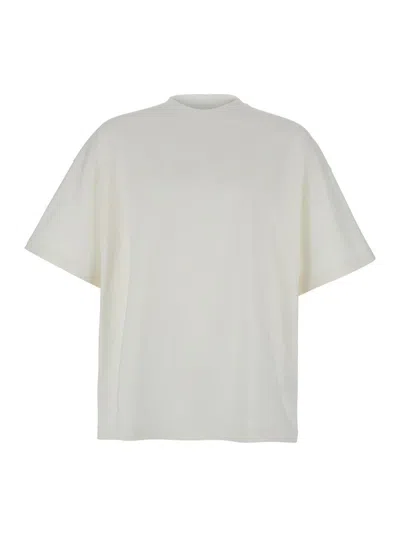 Jil Sander White Crewneck T-shirt With Front Logo Print