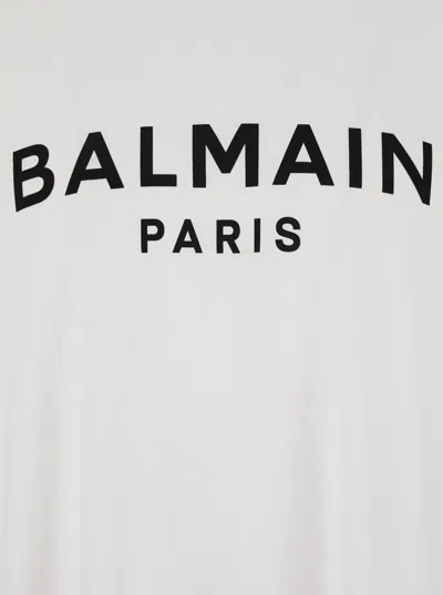 Balmain Printed Cotton T-shirt In White