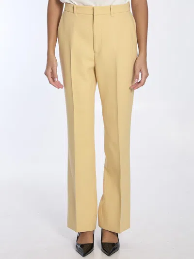 Gucci Wool Straight-leg Pants In Yellow