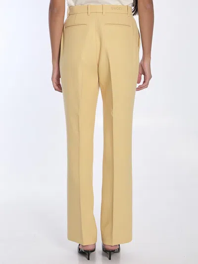Gucci Wool Straight-leg Pants In Yellow