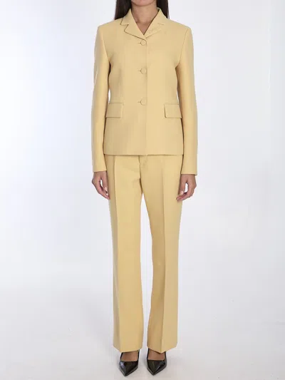 Gucci Wool Straight-leg Pants In Yellow
