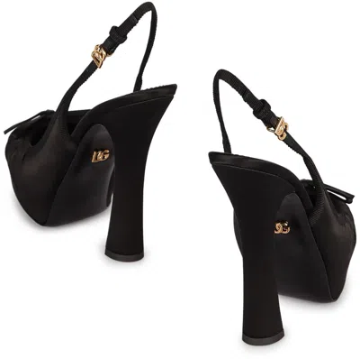 Dolce & Gabbana Satin Slingback Platform Shoes