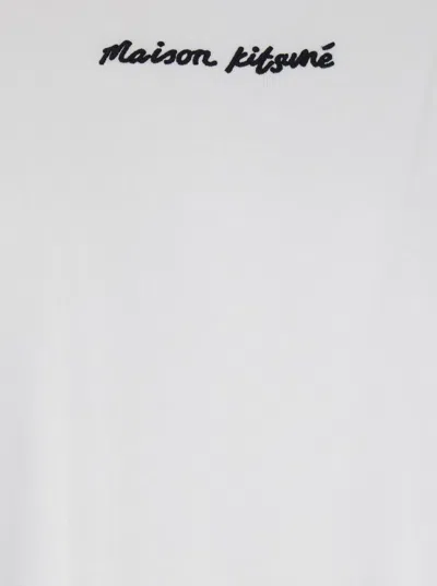 Maison Kitsuné Maison Kitsune Line Handwriting Oversized T-shirt In White