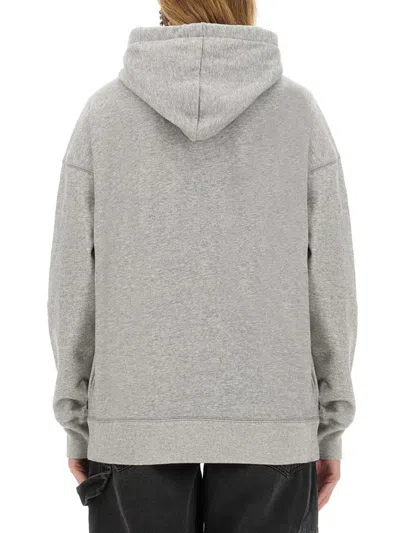 Isabel Marant Étoile Hooded Sweatshirt With Drawstring And Kangaroo Pocket In Gray
