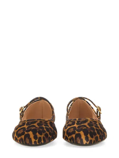 Gianvito Rossi Carla Leopard-print Suede Mary Jane Ballet Flats