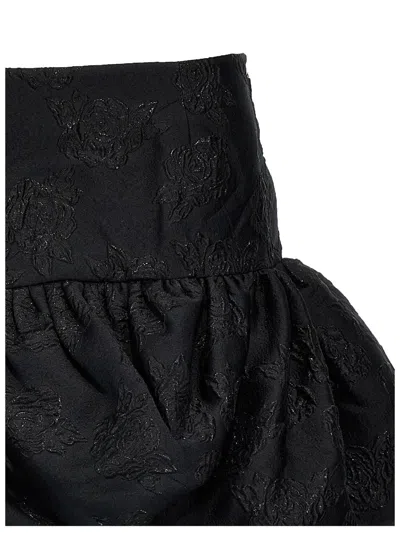 Rotate Birger Christensen Rotate High-waisted Mini Skirt In Textured Jacquard In Black