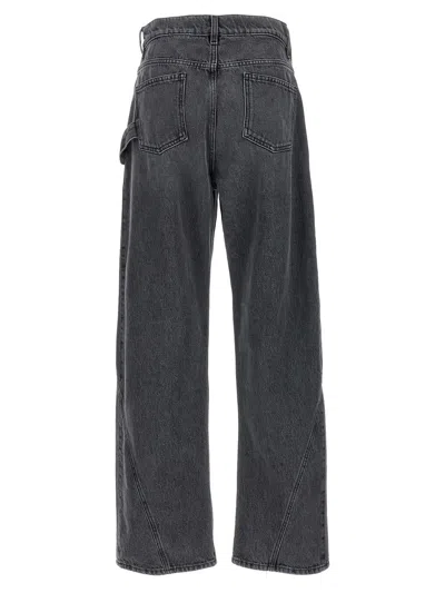 Jw Anderson J. W. Anderson Wide-leg Twisted Design Denim Pants In Gray