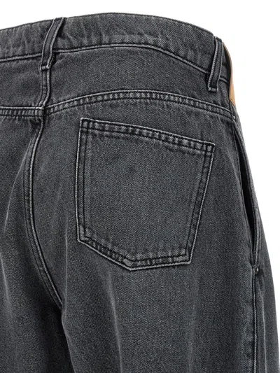 Jw Anderson J. W. Anderson Wide-leg Twisted Design Denim Pants In Gray