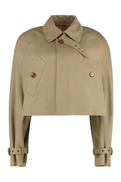 Vivienne Westwood Casual Jacket With Embroidered Detail And Epaulettes In Brown