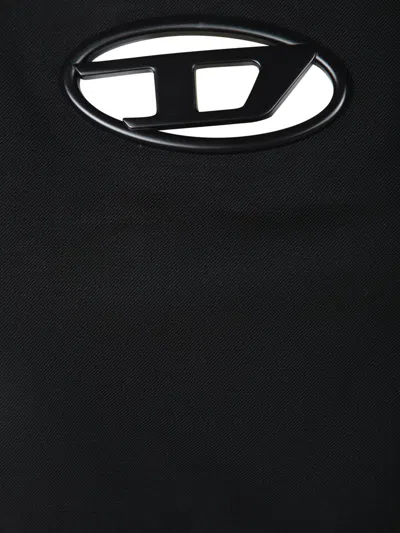 Diesel Black Stretch Polyester Blend T-wilight Top In Black