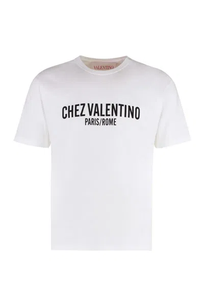 Valentino Cotton Crew Neck T-shirt With Graphic Print