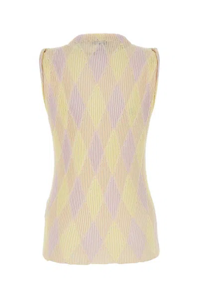 Burberry Embroidered Cotton Blend Top In Multi