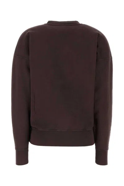 Saint Laurent Chocolate Cotton Oversize Sweatshirt In Brown