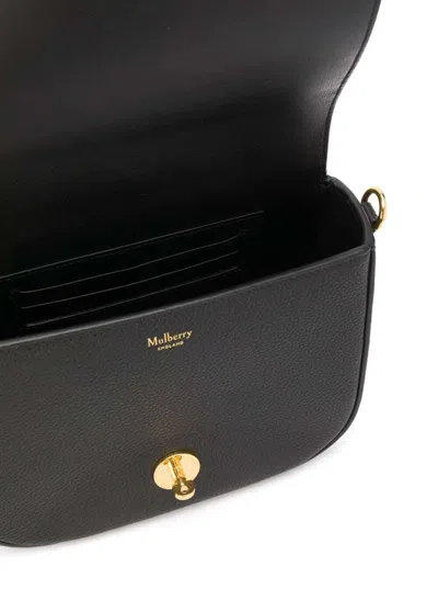 Mulberry 'darley' Black Crossbody Bag With Adjustable And Removable Shoulder Strap And Turn-lock Closure In G