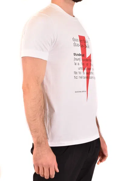 Neil Barrett Short-sleeved Crew Neck T-shirt With Graphic Print In White
