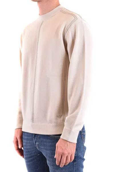 Emporio Armani Sweater In Wool Blend In Neutral