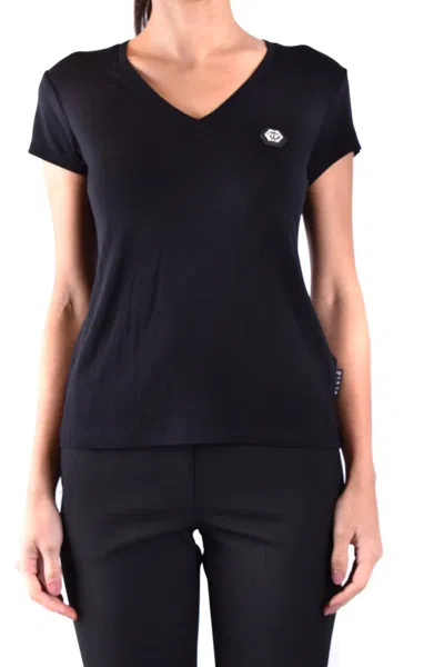 Philipp Plein Logo-plaque Cotton T-shirt In Black