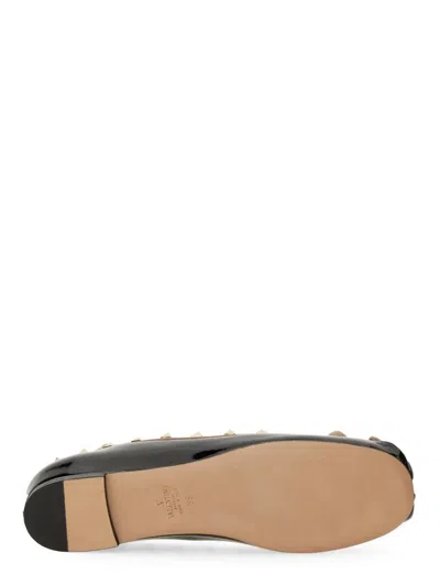 Valentino Rockstud Ballerina Patent-leather Pumps In Black