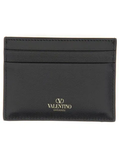 Valentino Rockstud Leather Card Holder