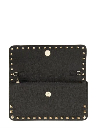 Valentino "rockstud" Wallet In Black
