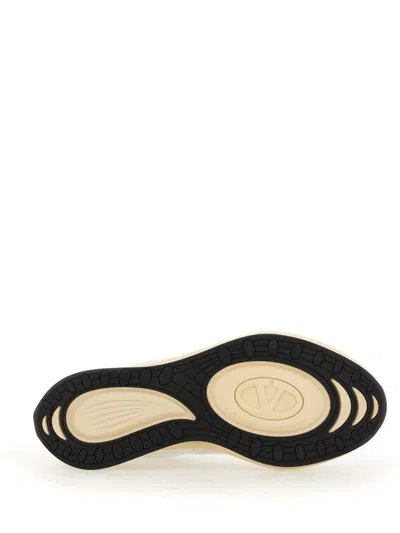 Valentino White Leather And Fabric Vlogo Easyjog Sneakers