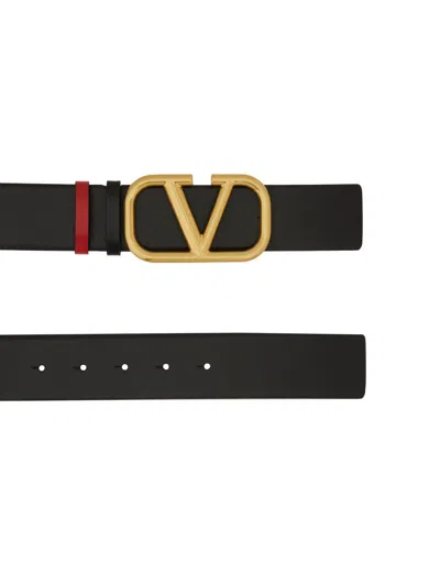 Valentino Garavani Women Vlogo Signature Reversible Belt In Black