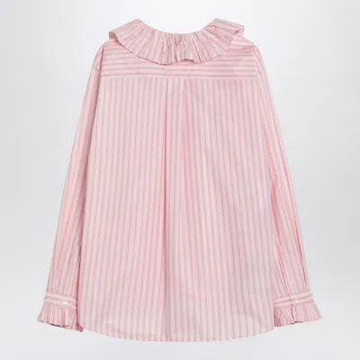 Philosophy Di Lorenzo Serafini Striped Blouse With Ruffles In Pink