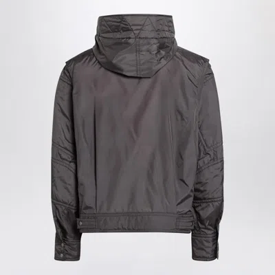 Dries Van Noten Zip-up Bomber Jacket With Hood In Black