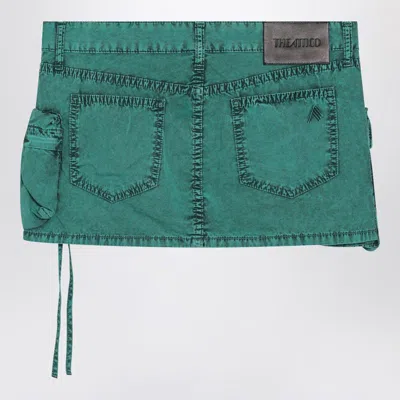 Attico Fay Mini Cargo Denim Skirt In Blue