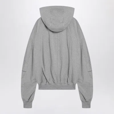 Attico Logo Embroidered Zip-up Hoodie In Gray