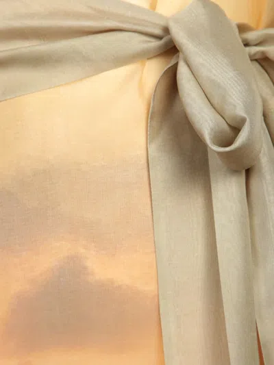 Roberto Cavalli Silk Dress With Sunset-inspired Print