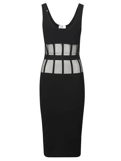 Elisabetta Franchi Fitted Midi Dress In Black