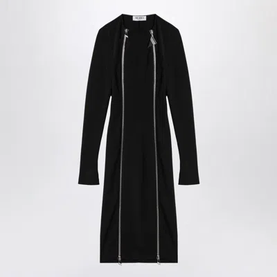 Attico Midi Dress With Double Zipper Detail In Black