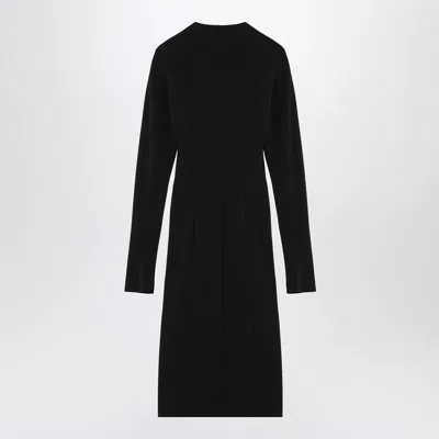 Attico Midi Dress With Double Zipper Detail In Black