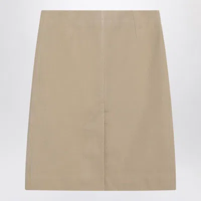 Burberry High Waist Knee-length Skirt With Side Pockets In Nude