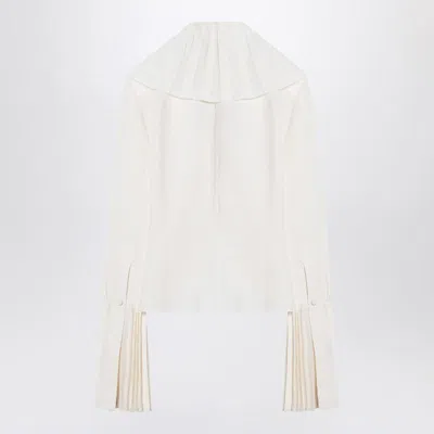 Alexander Mcqueen Ivory Pleated Blouse In White