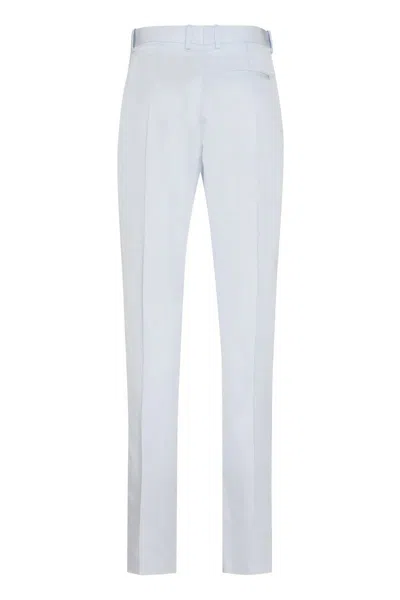 Bottega Veneta Pantalone In Twill Azzurro Pastello Donna In White