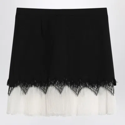 Alexander Mcqueen Spider Web Lace Miniskirt In Black