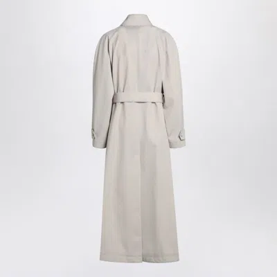 Dolce & Gabbana Beige Trench In Cotton Drill In Gray