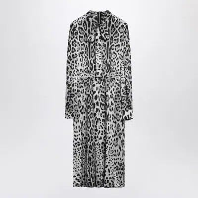Dolce & Gabbana Leopard Print Silk Longuette Dress